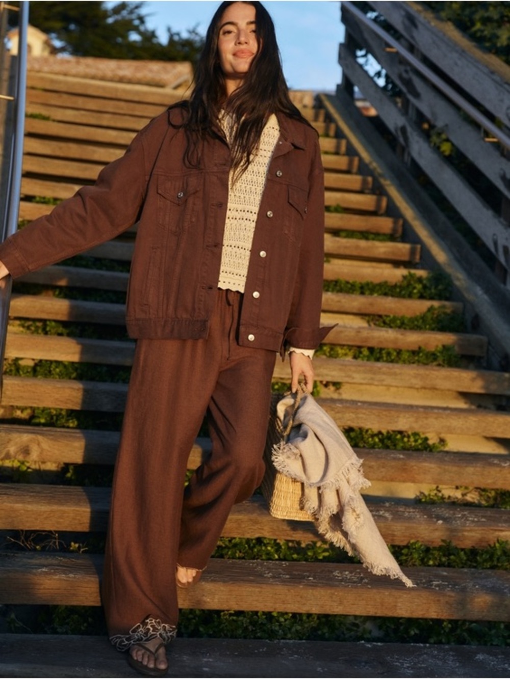Abercrombie & fitch Brown linen pants
